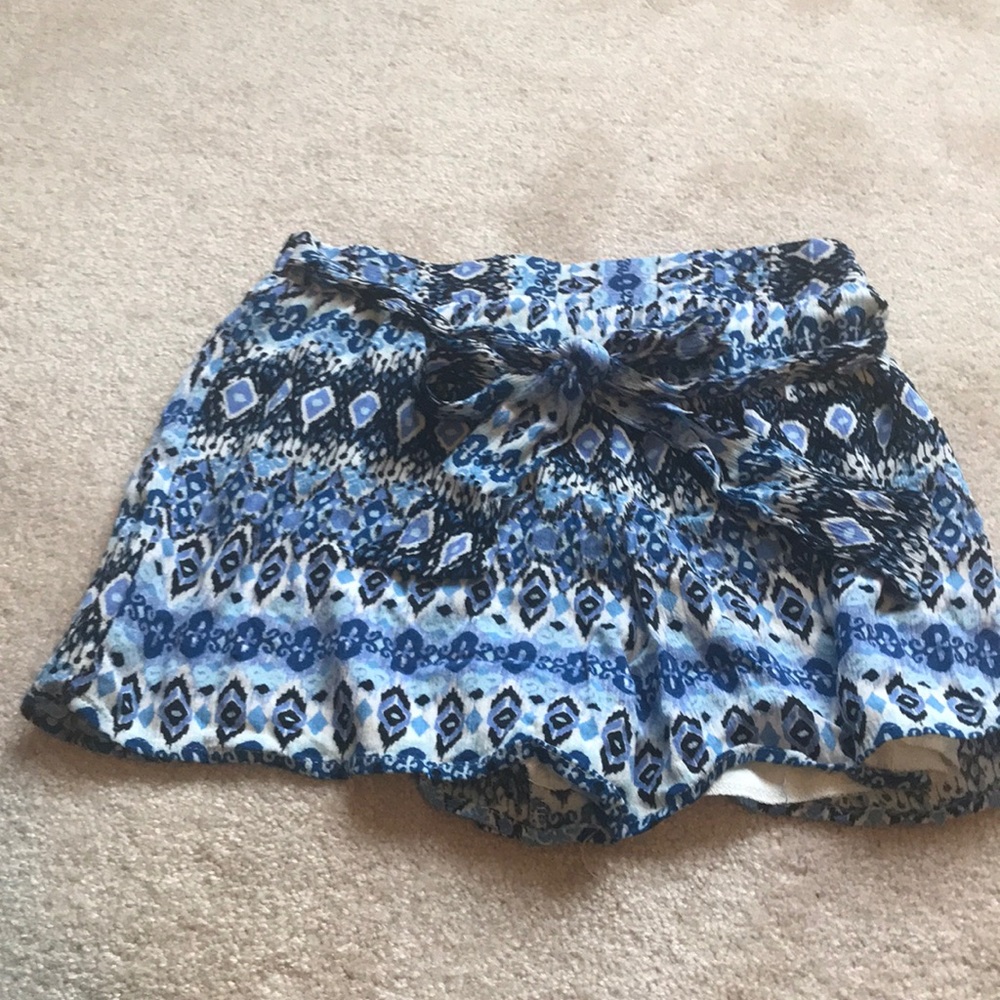 Blue Rain drapey tie waisted shorts